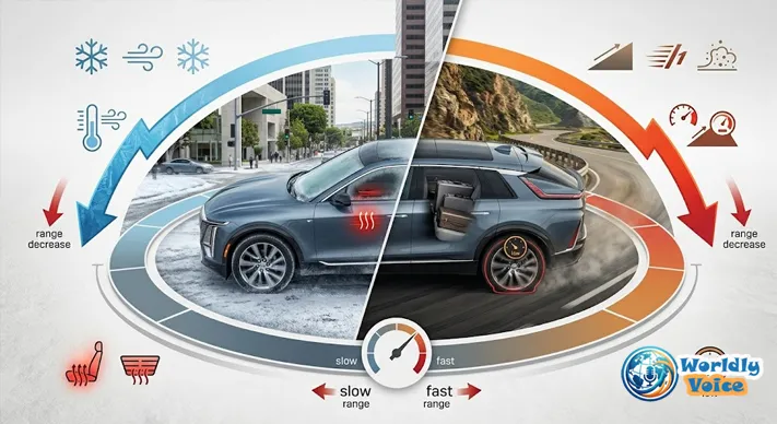 Do the driving modes in cadillac lyriq offer different ranges or battery usages