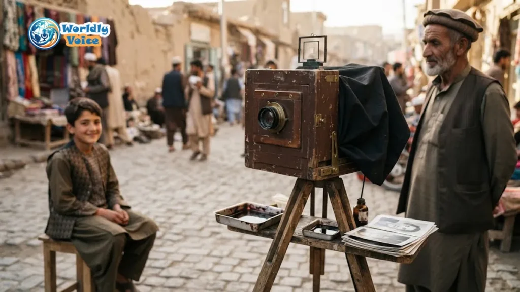The Afghan Box Camera: A Complete Guide to History, Mechanics, and Legacy Traditional Afghan box camera used for street portrait photography on an Afghan city sidewalk