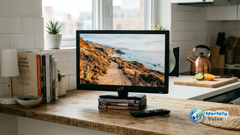 DPI iLive 18.5in LED HDTV with DVD Player Review and Specs iLive 18.5-inch LED HDTV with built-in DVD player in a compact modern room setup