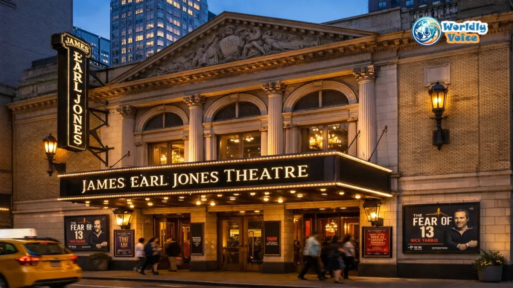 James Earl Jones Theater: A Complete Guide to Broadway’s Historic Venue James Earl Jones Theatre exterior on West 48th Street in New York City with Broadway marquee lights at dusk