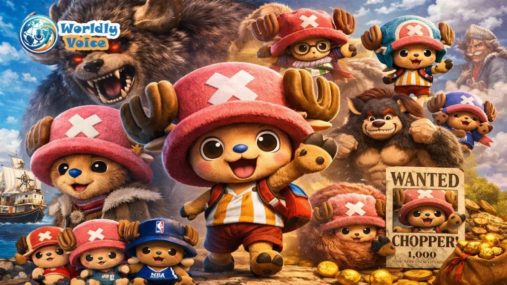 Tony Tony Chopper: Backstory, Forms, Live-Action & Bounty Guide Tony Tony Chopper inspired featured image with blue-nosed reindeer doctor in a snowy pirate-themed fantasy setting