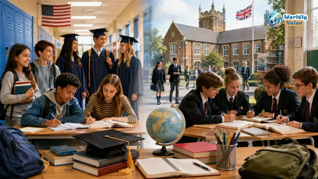 Comparison of secondary school and high school grade levels in the U.S. and UK
