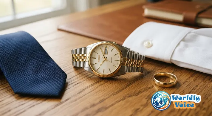 seiko sne032 solar two-tone stainless steel watch